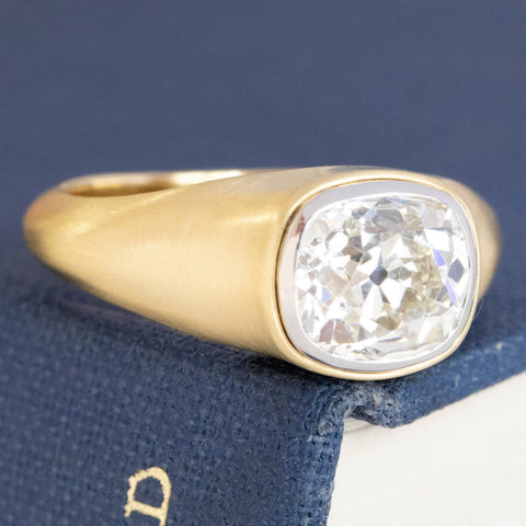 2.04ct Old Mine Cut Diamond Bezel Solitaire