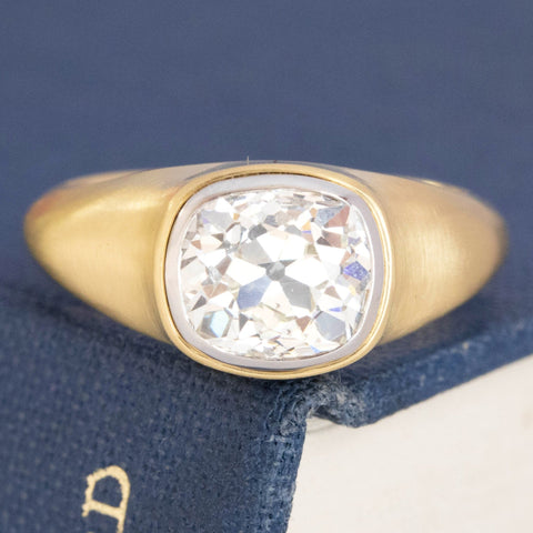 2.04ct Old Mine Cut Diamond Bezel Solitaire