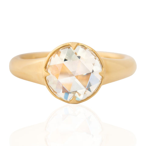 2.05ct Round Rose Cut Diamond Solitaire, GIA