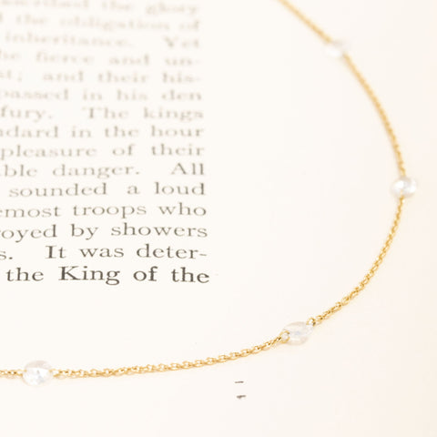 2.05ctw Rose Cut Diamond Station Necklace