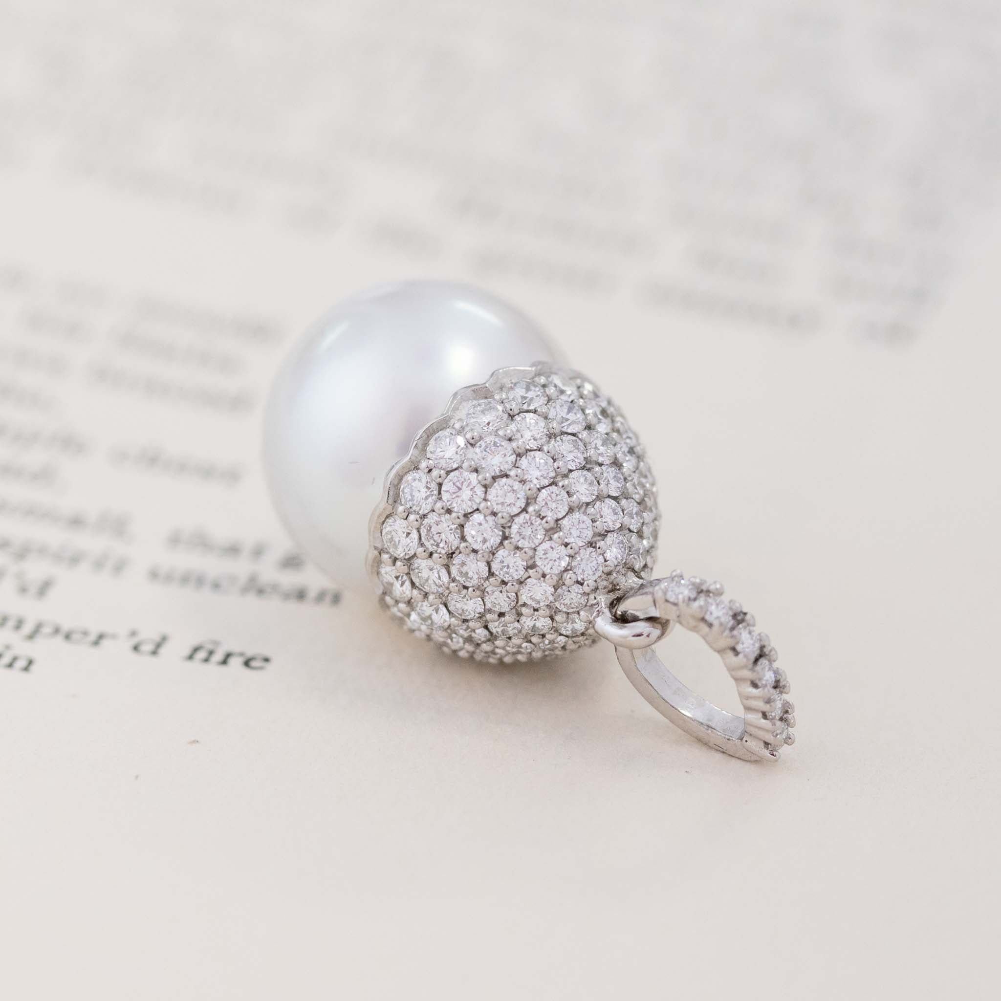 2.05ctw South Sea Pearl & Diamond Pendant