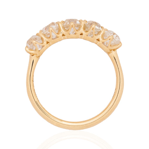 2.06ctw Old Mine Cut Diamond 5-Stone Band