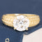 2.07ct GIA L SI1 old European cut diamond in a chunky fluted engraved solitaire, 18K yellow gold