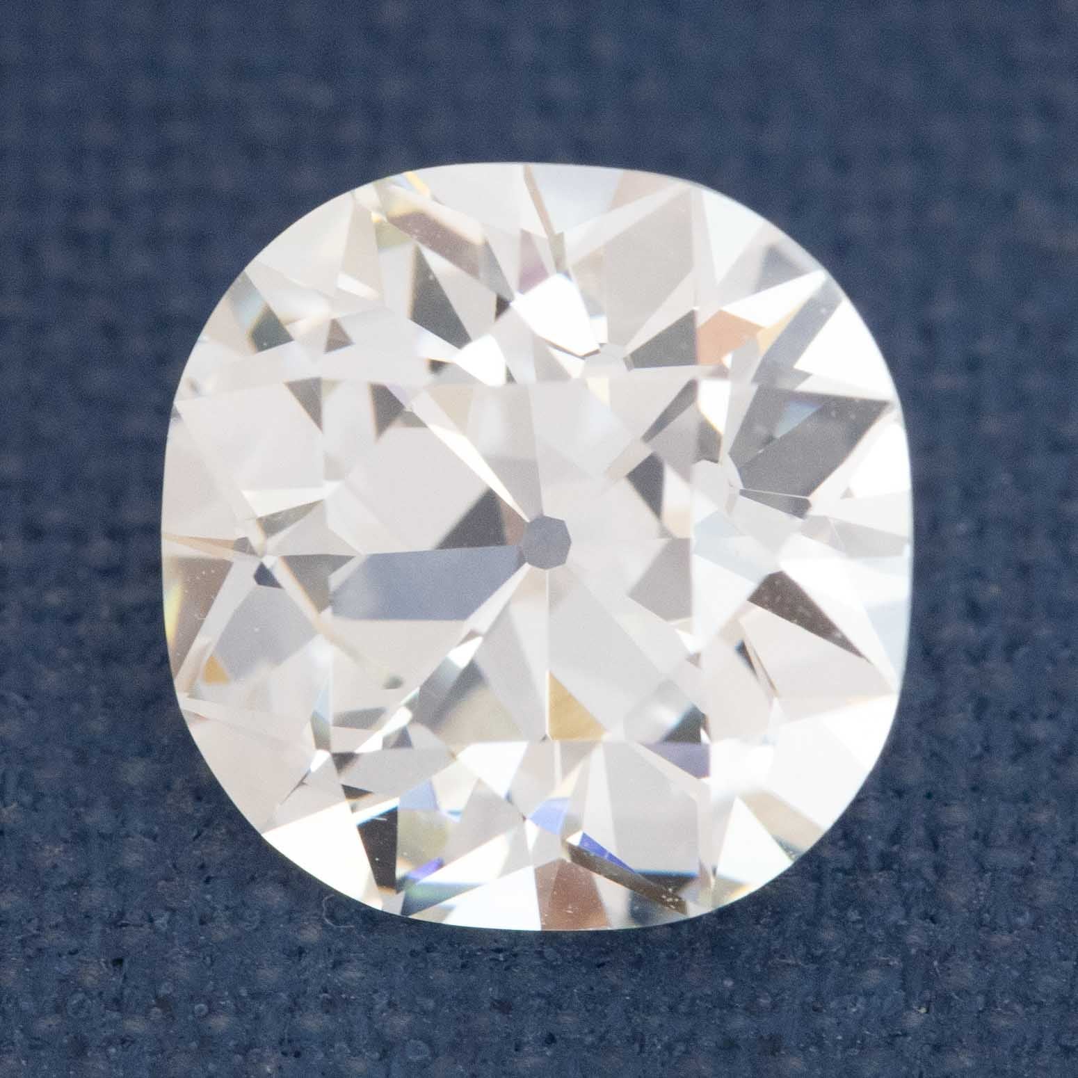 2.07ct Old Mine Cushion Cut Diamond GIA J VS2