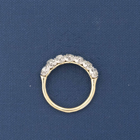 2.07ctw Old Mine Cut Diamond 7-Stone Half-Hoop Band