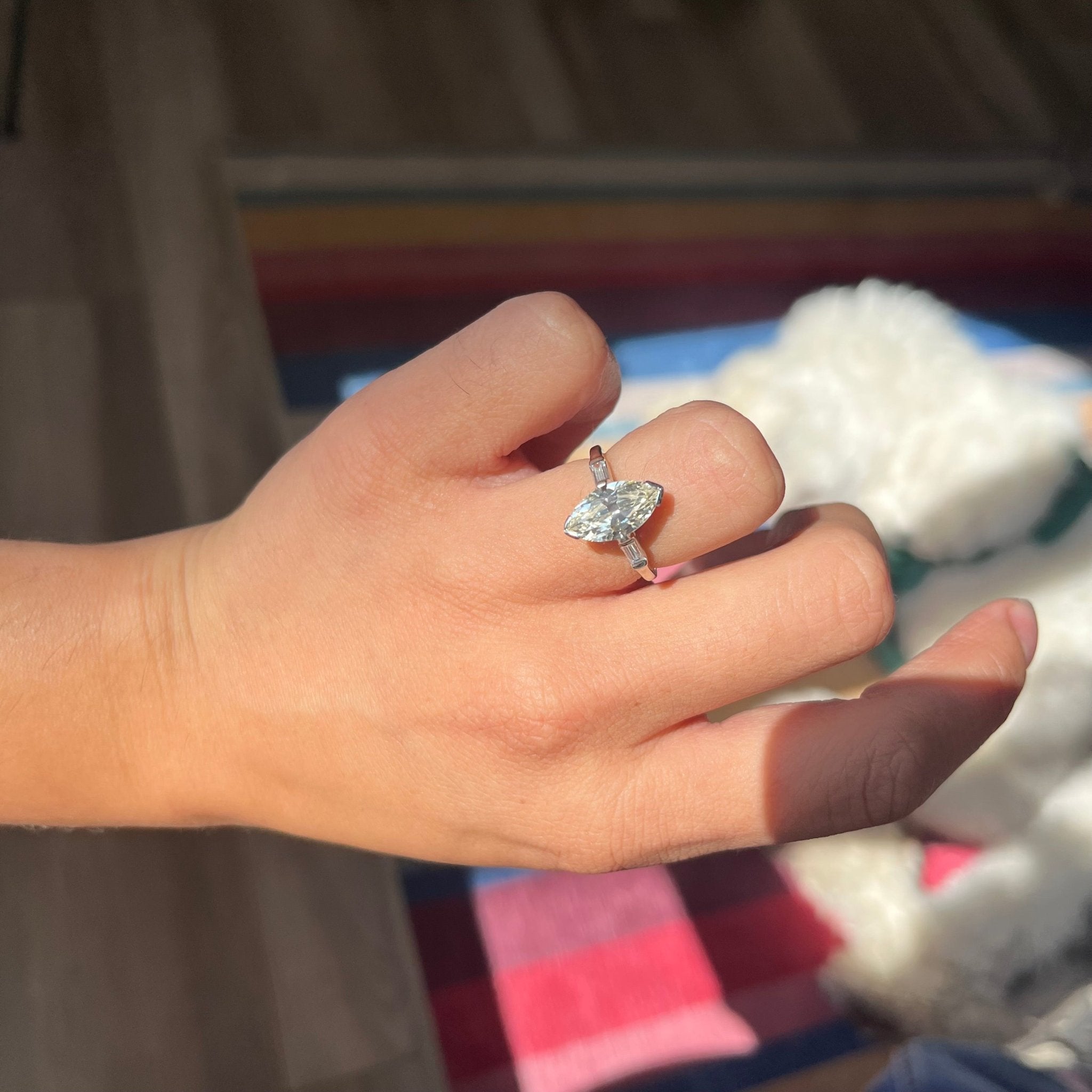 2.08ct Marquise Cut Diamond Solitaire, GIA M VS1