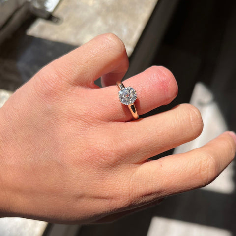 2.08ct Old Mine Cut Diamond Solitaire