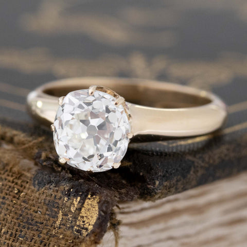 2.08ct Old Mine Cut Diamond Solitaire