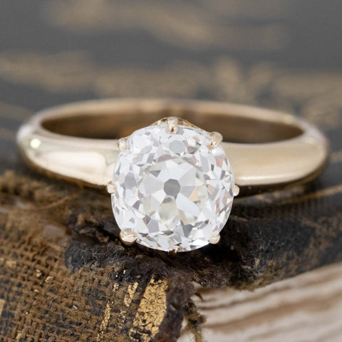 2.08ct Old Mine Cut Diamond Solitaire
