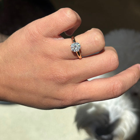 2.08ct Vintage Old Mine Cut Diamond Solitaire