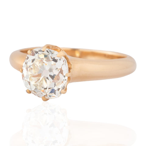 2.08ct Vintage Old Mine Cut Diamond Solitaire