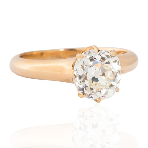 2.08ct Vintage Old Mine Cut Diamond Solitaire