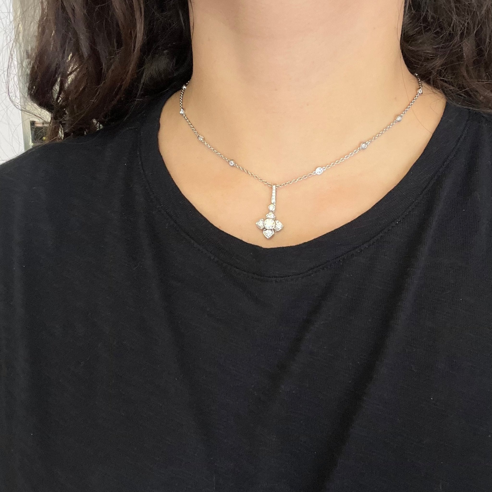 2.08ctw Diamond Floral Pendant Necklace by Graff