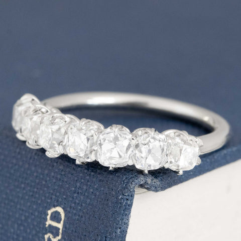 2.08ctw Old Mine Cut Diamond Half-Hoop Band