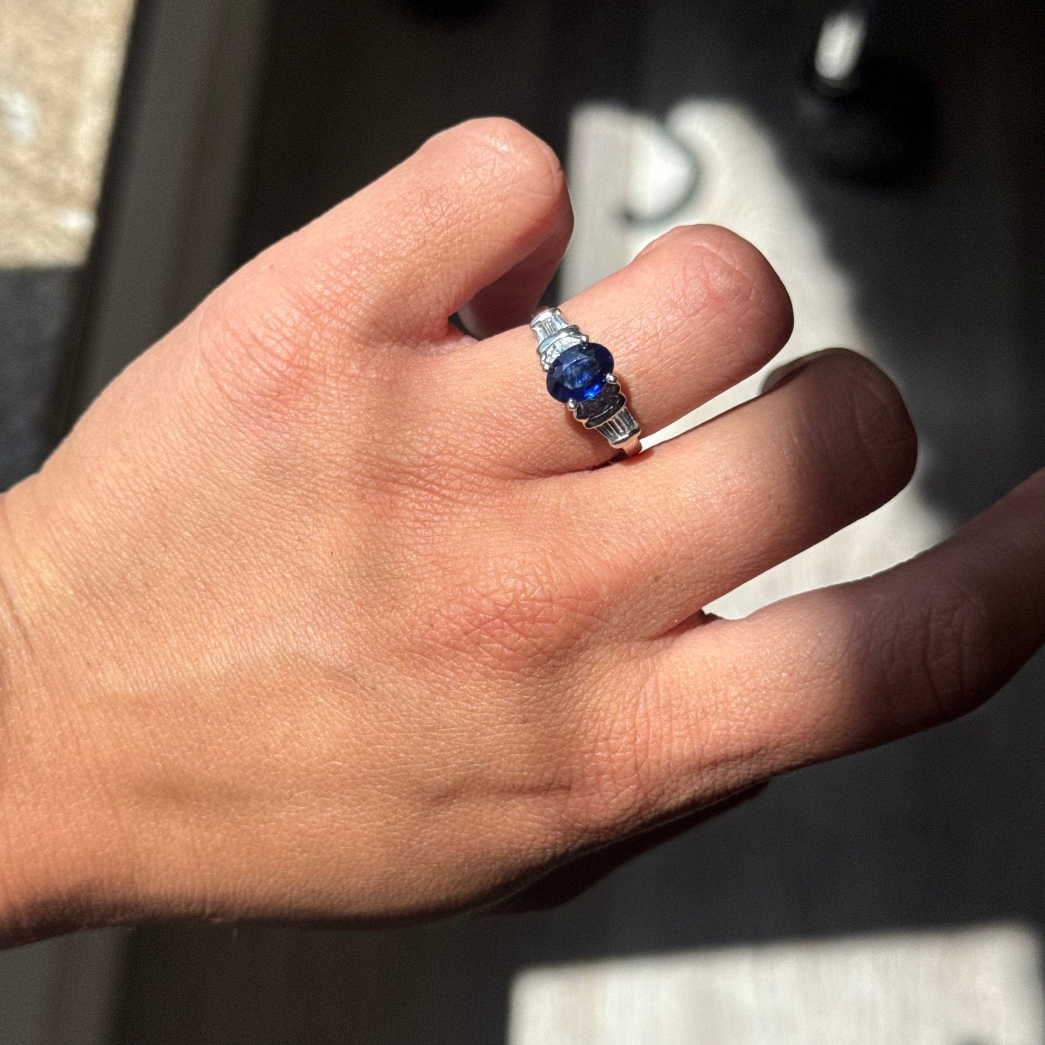 2.08ctw Oval Cut Sapphire & Diamond Ring, GIA No-Heat