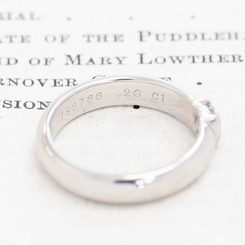 .20ct vintage Tiffany & Co. Etoile round diamond half-bezel solitaire band, platinum, 3.75mm – alternate view 6