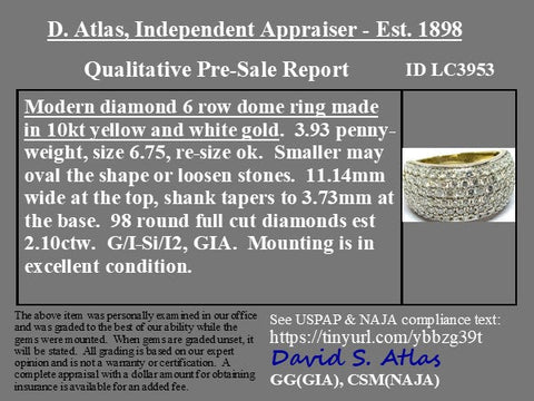 2.10ctw Round Brilliant Cut Diamond Wide Band