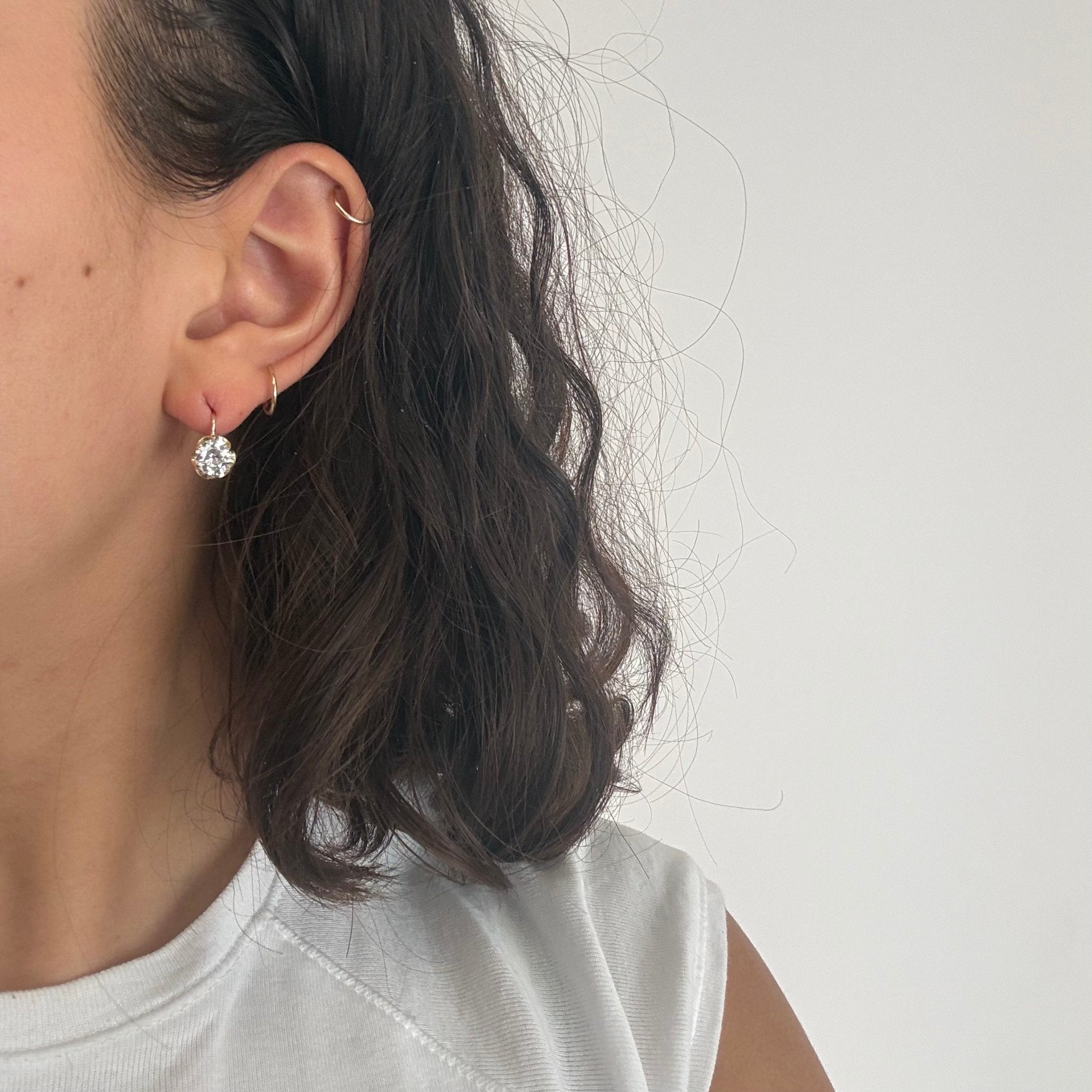 2.14ctw Old European Cut Diamond Dormouse Earrings, GIA I/J VS/SI