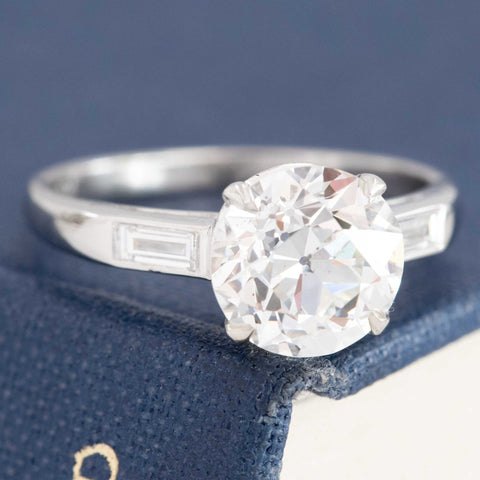 2.15ct Old European Cut Diamond Ring, GIA H SI2