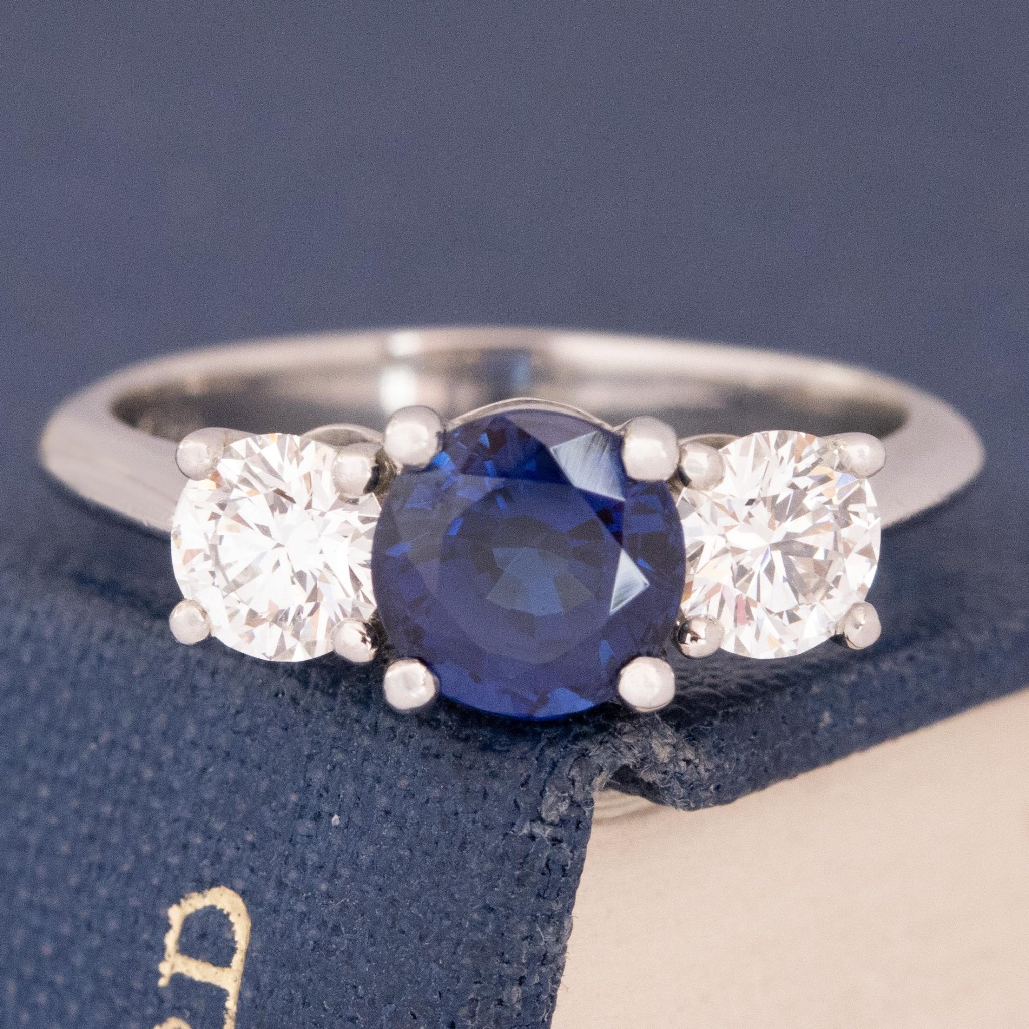 2.15ctw Diamond & Sapphire Trilogy Ring by Tiffany and Co