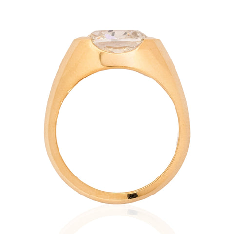 2.16ct Oval Cut Diamond Half-Bezel Solitaire, GIA