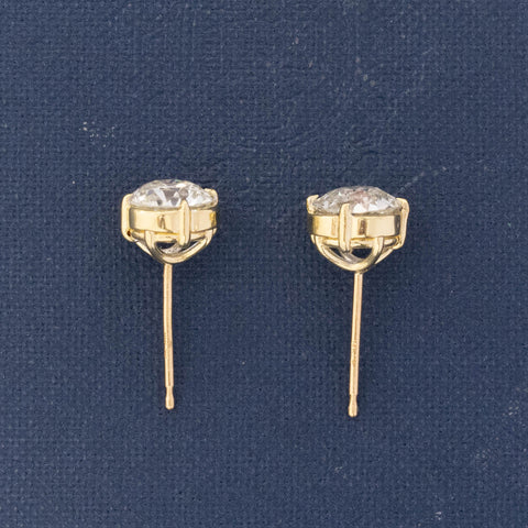 2.17ctw Old European Cut Diamond Clover Stud Earrings, GIA I/J