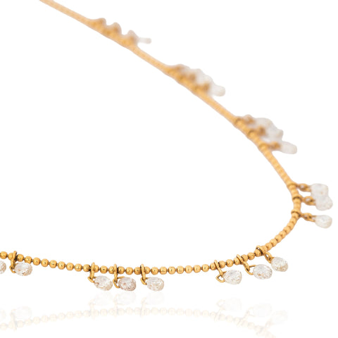 2.18ctw Briolette Cut Diamond Drop Necklace