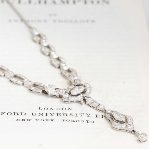 2.19ctw Edwardian Diamond Lavaliere Necklace