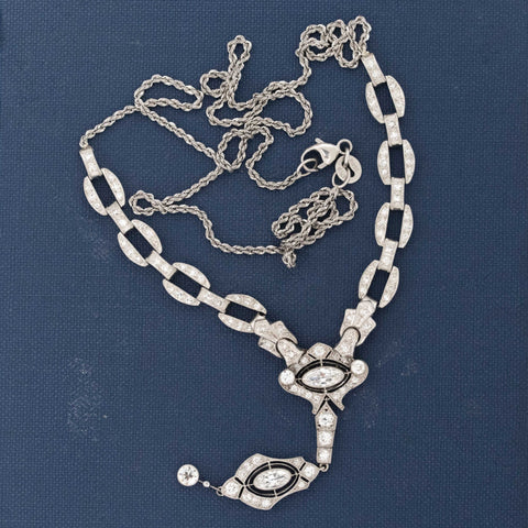 2.19ctw Edwardian Diamond Lavaliere Necklace
