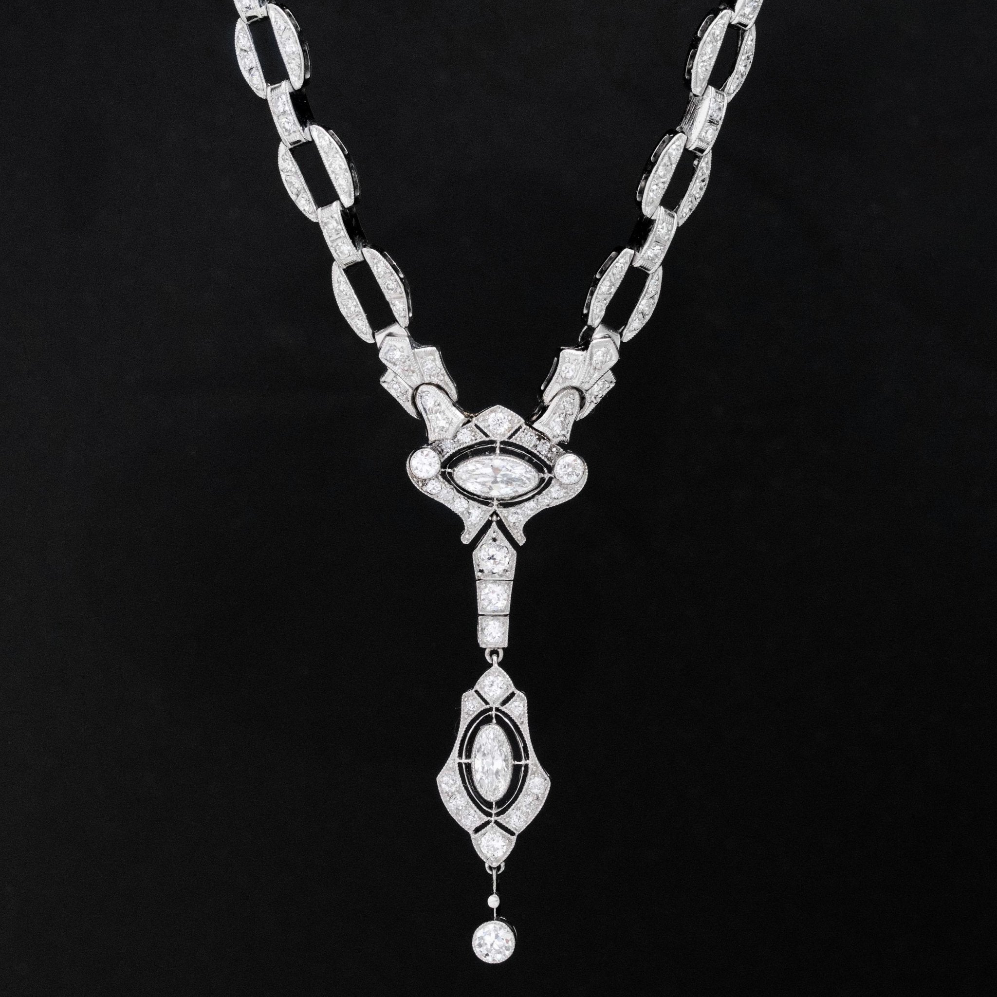 2.19ctw Edwardian Diamond Lavaliere Necklace