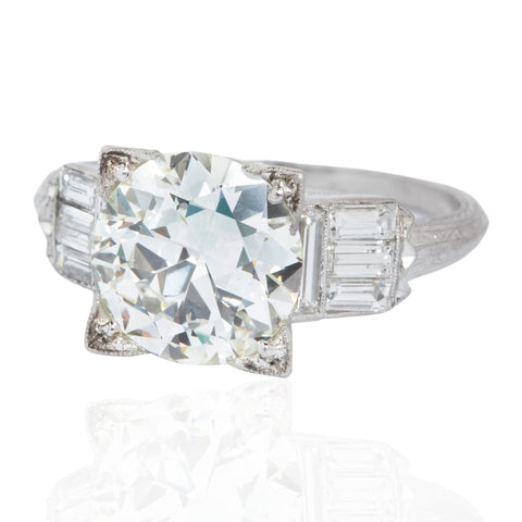 2.20ct Antique Old European Cut Diamond Ring, GIA K VS1