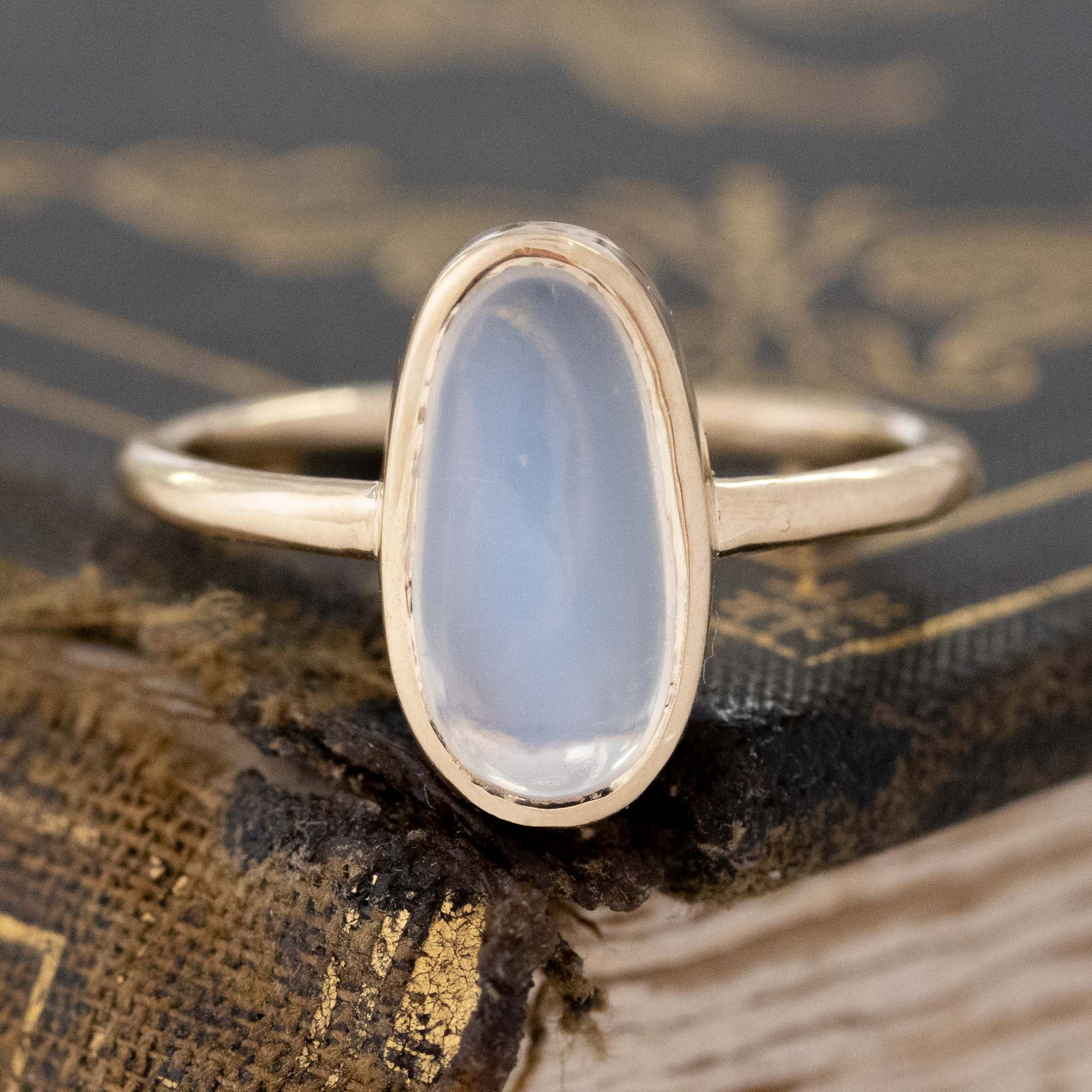 2.20ct Oval Cut Moonstone Bezel Ring