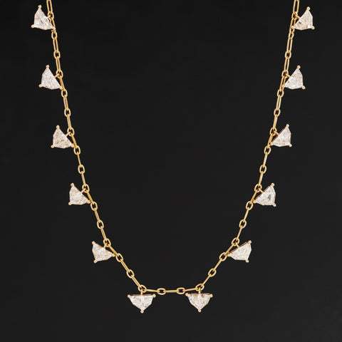 2.20ctw Epaulette Cut Diamond Station Necklace