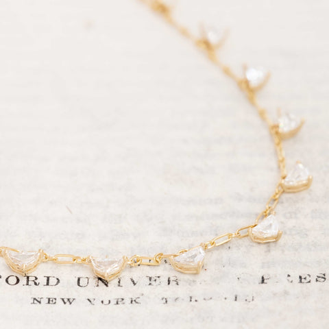 2.20ctw Epaulette Cut Diamond Station Necklace