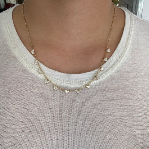 2.20ctw Epaulette Cut Diamond Station Necklace