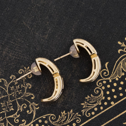 2.20ctw Vintage Baguette Cut Diamond Huggie Earrings
