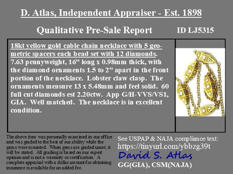 2.20ctw Vintage Diamond Station Necklace, Italian