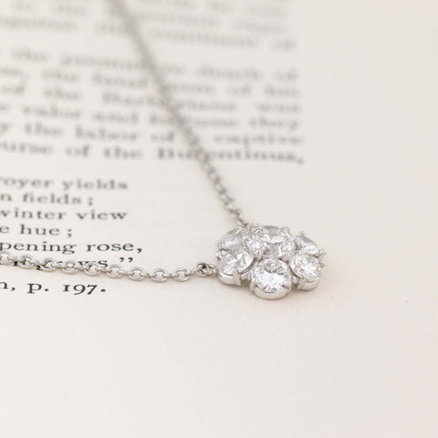 2.21ctw Round Brilliant Cut Diamond Flower Cluster Pendant