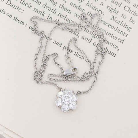 2.21ctw Round Brilliant Cut Diamond Flower Cluster Pendant