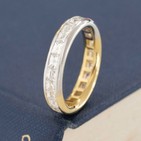 2.22ctw French Baguette Cut Diamond Yin-Yang Eternity Band