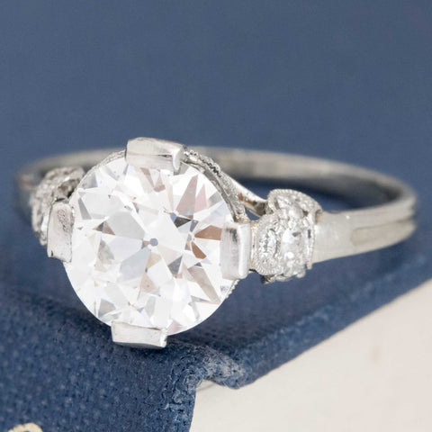 2.23ct Edwardian Old European Cut Diamond Solitaire