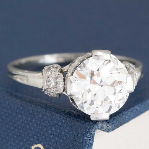 2.23ct Edwardian Old European Cut Diamond Solitaire