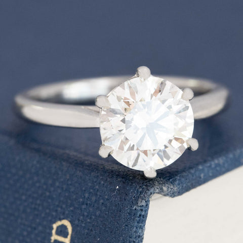 2.25ct CBI Round Brilliant Cut Diamond Solitaire, by Maytal Hannah