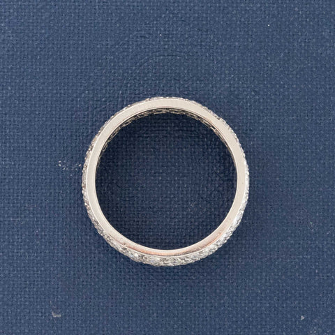 3.00ctw Diamond Pave Triple Row Wide Band
