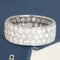 3.00ctw Diamond Pave Triple Row Wide Band