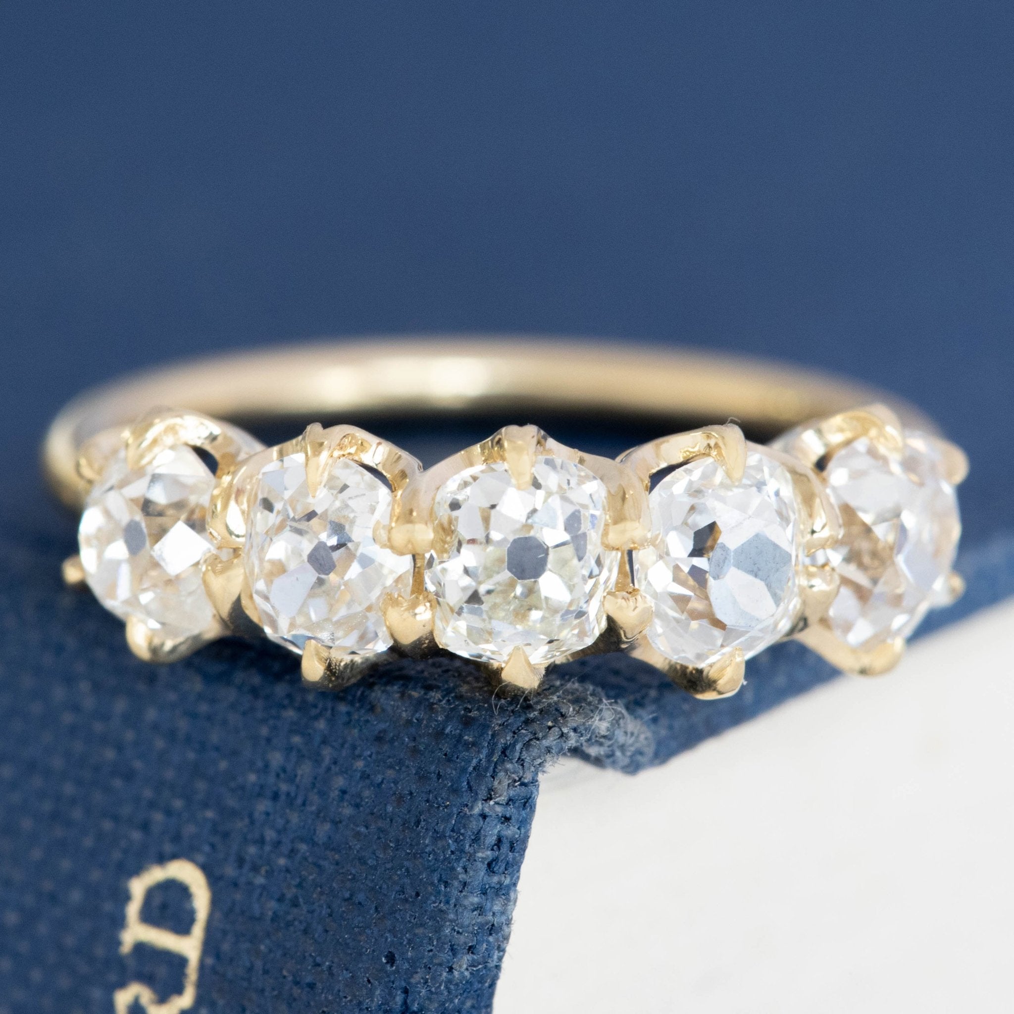 2.25ctw Old Mine Cut Diamond 5-Stone Band