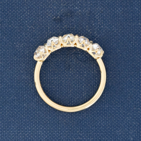 2.25ctw Old Mine Cut Diamond 5-Stone Band