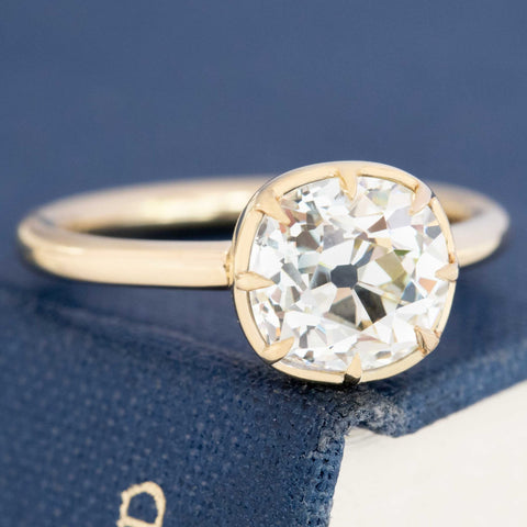2.27ct Old Mine Cut Diamond Collet Solitaire, GIA