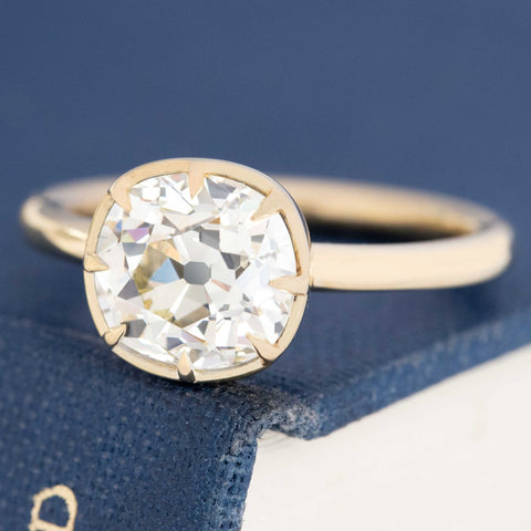 2.27ct Old Mine Cut Diamond Collet Solitaire, GIA