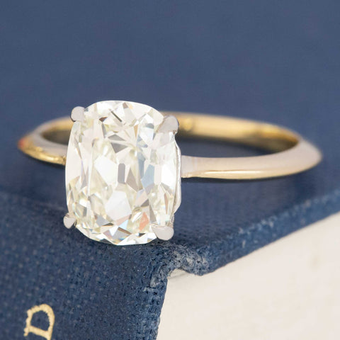 2.28ct Elongated Old Mine Cut Diamond Solitaire, GIA  L VVS2